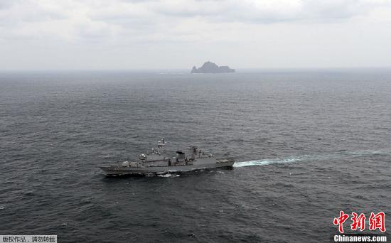資料圖：韓國“獨島日”，韓在周邊海域舉行聯(lián)合防御軍演,。