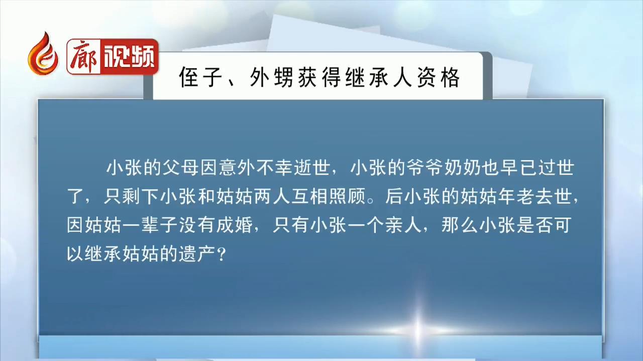  廊視頻 | 侄子,、外甥獲得繼承人資格